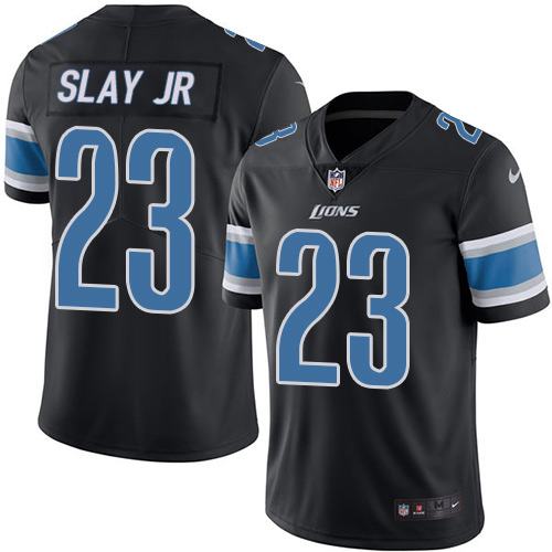 Nike Lions #23 Darius Slay JR Black Men's Stitched NFL Limited Rush Jersey - Click Image to Close